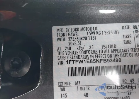 2022 Ford F-150 Xlt from USA, damaged, VIN 1FTFW1E85NFB93490